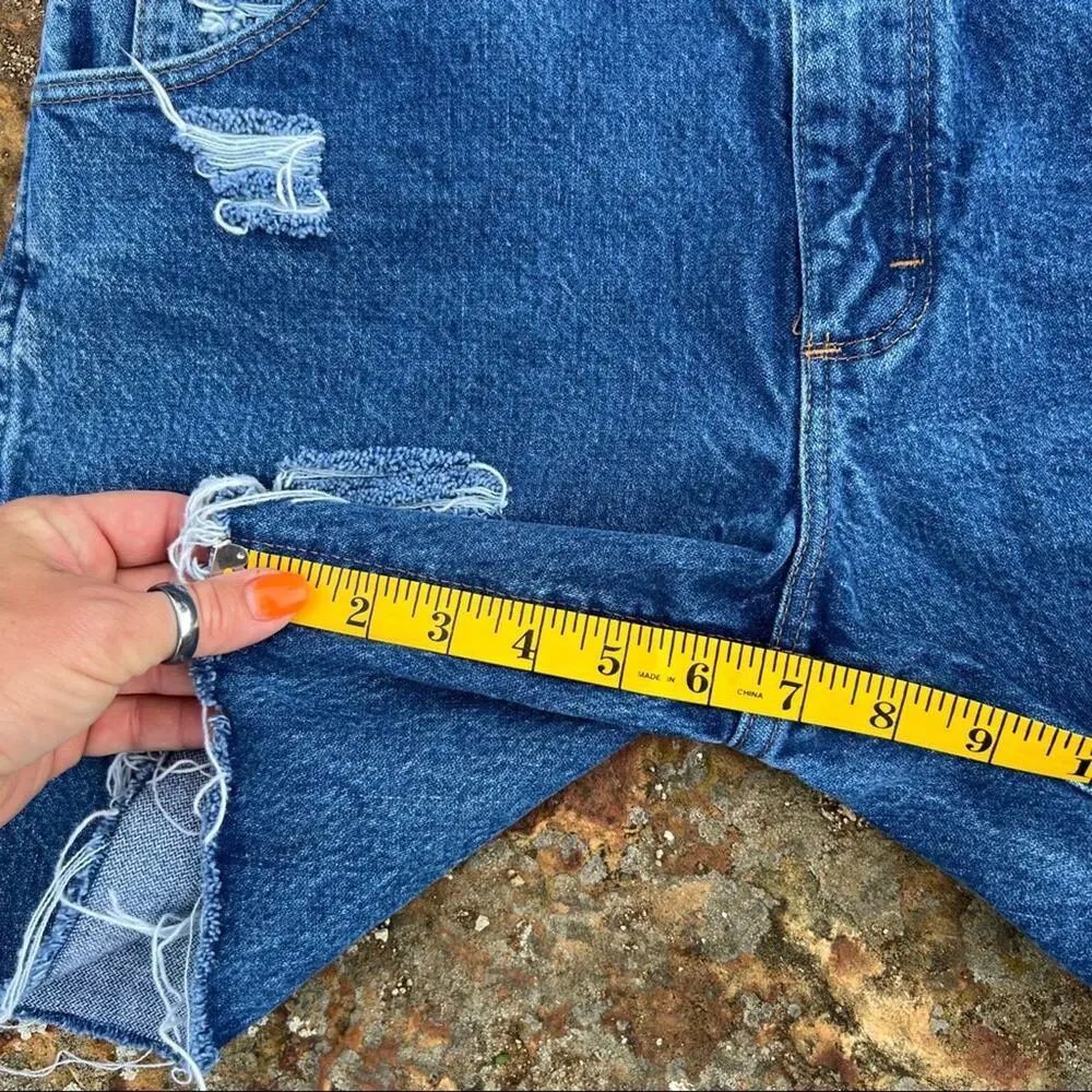 Vintage Wrangler cutoff Jean shorts fray hem distressed festival boho - Picture 6 of 9